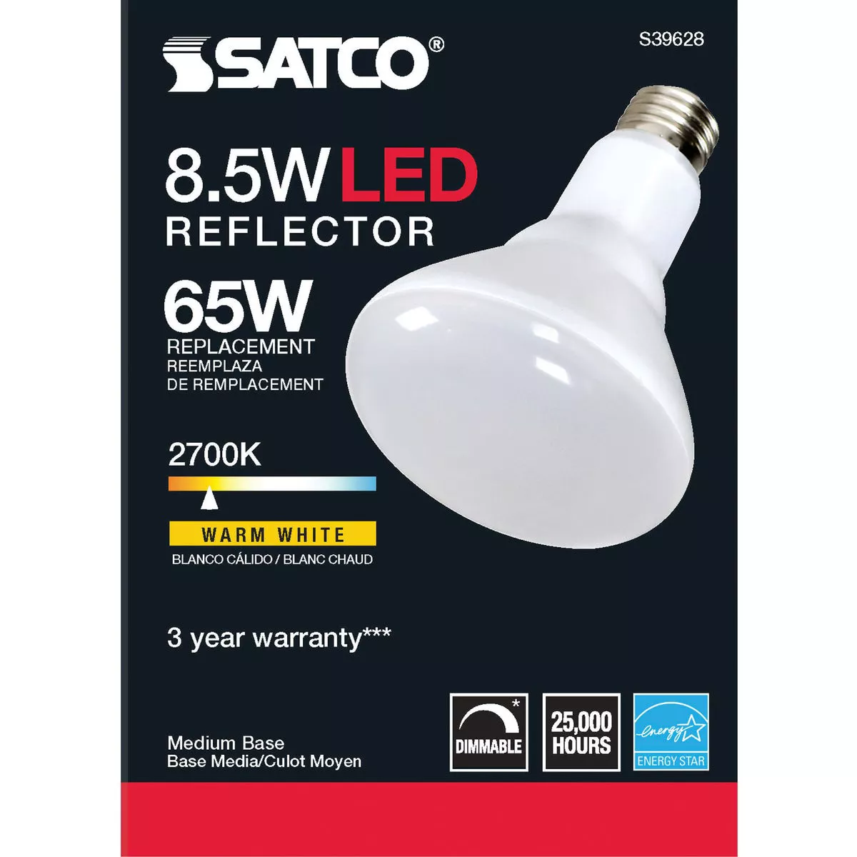 Satco Ditto 65W Equivalent Warm White BR30 Medium Dimmable LED Floodlight Light Bulb - photo 6