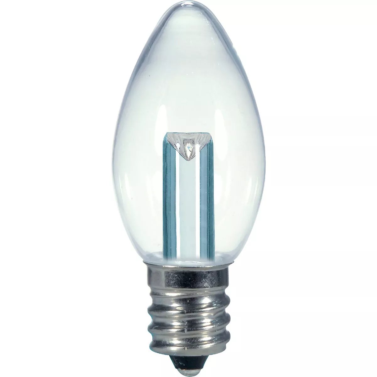 Satco 5W Equivalent Soft White Clear C7 Candelabra Base LED Decorative Light Bulb