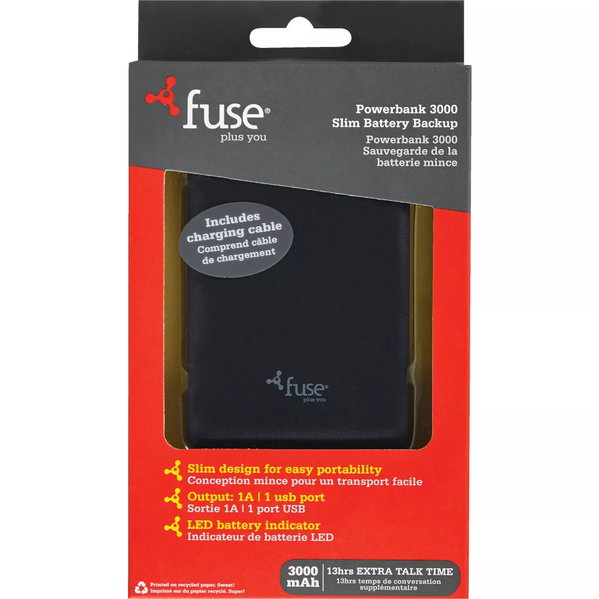 Fuse 3000mAh USB Black Power Bank - photo 2