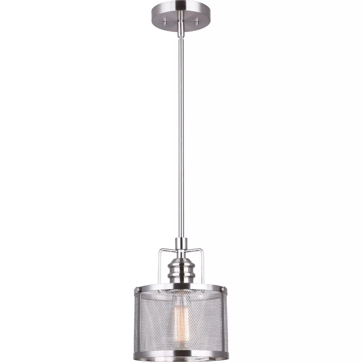 Home Impressions Beckett 1-Bulb Brushed Nickel Incandescent Pendant Light Fixture