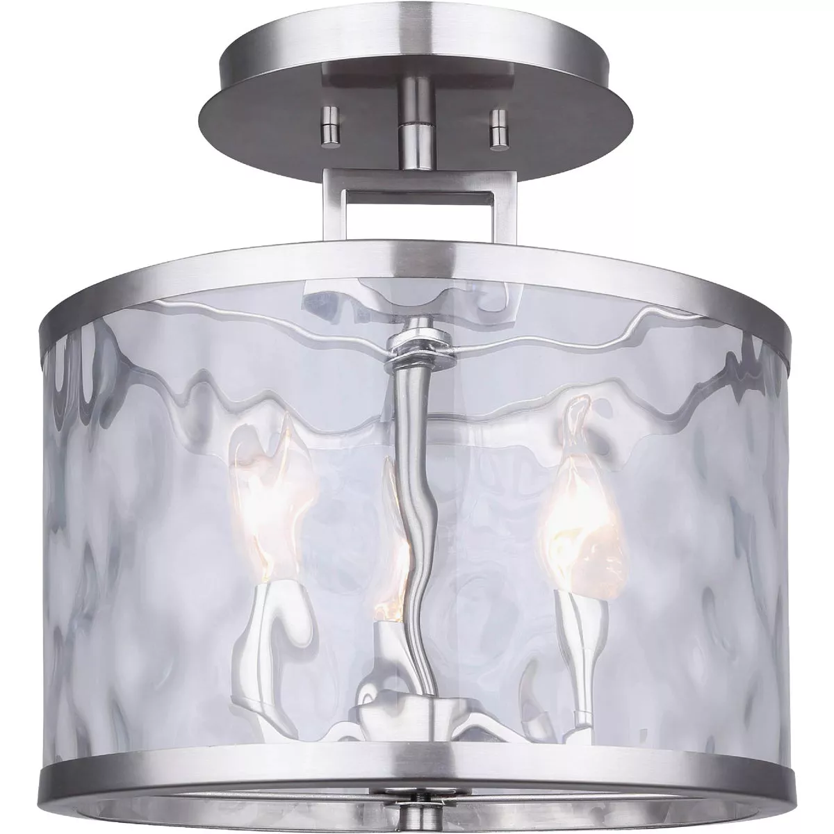 Home Impressions Cala 12 In. Brushed Nickel Incandescent Semi-Flush Mount Light Fixture