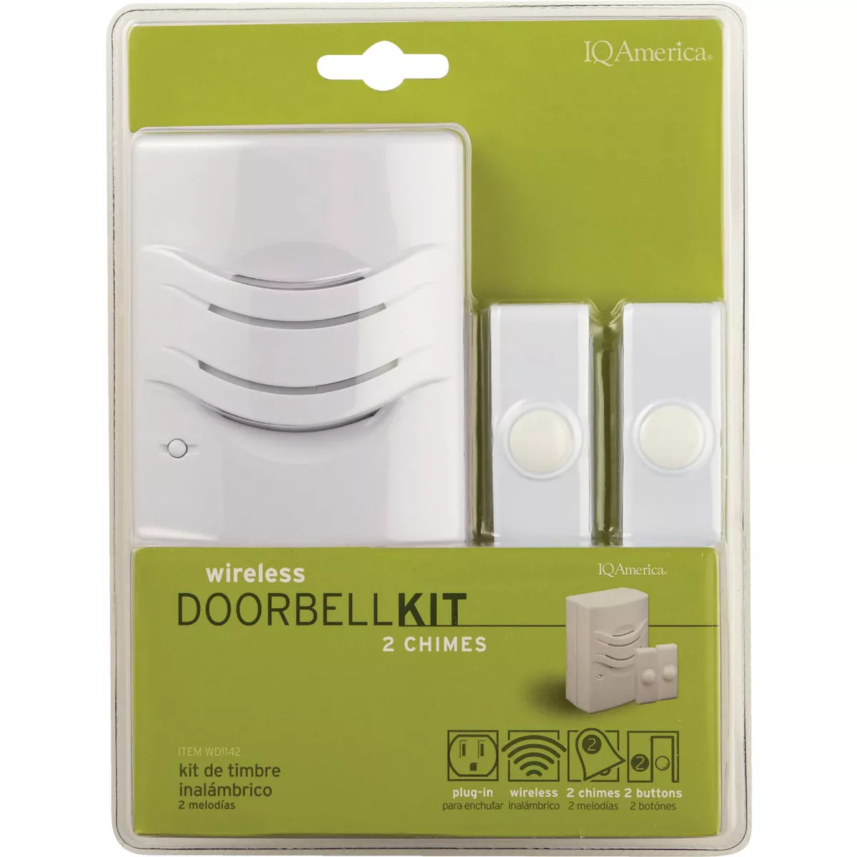 IQ America 2-Push Button Plug-In Wireless White Door Chime - photo 2
