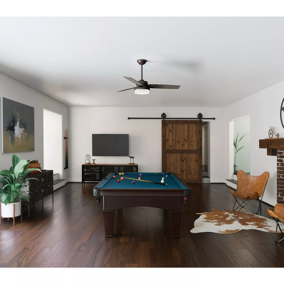 Hunter Sentinel 52 In. Premier Bronze Ceiling Fan with Light Kit and Handheld Remote Control - photo 4