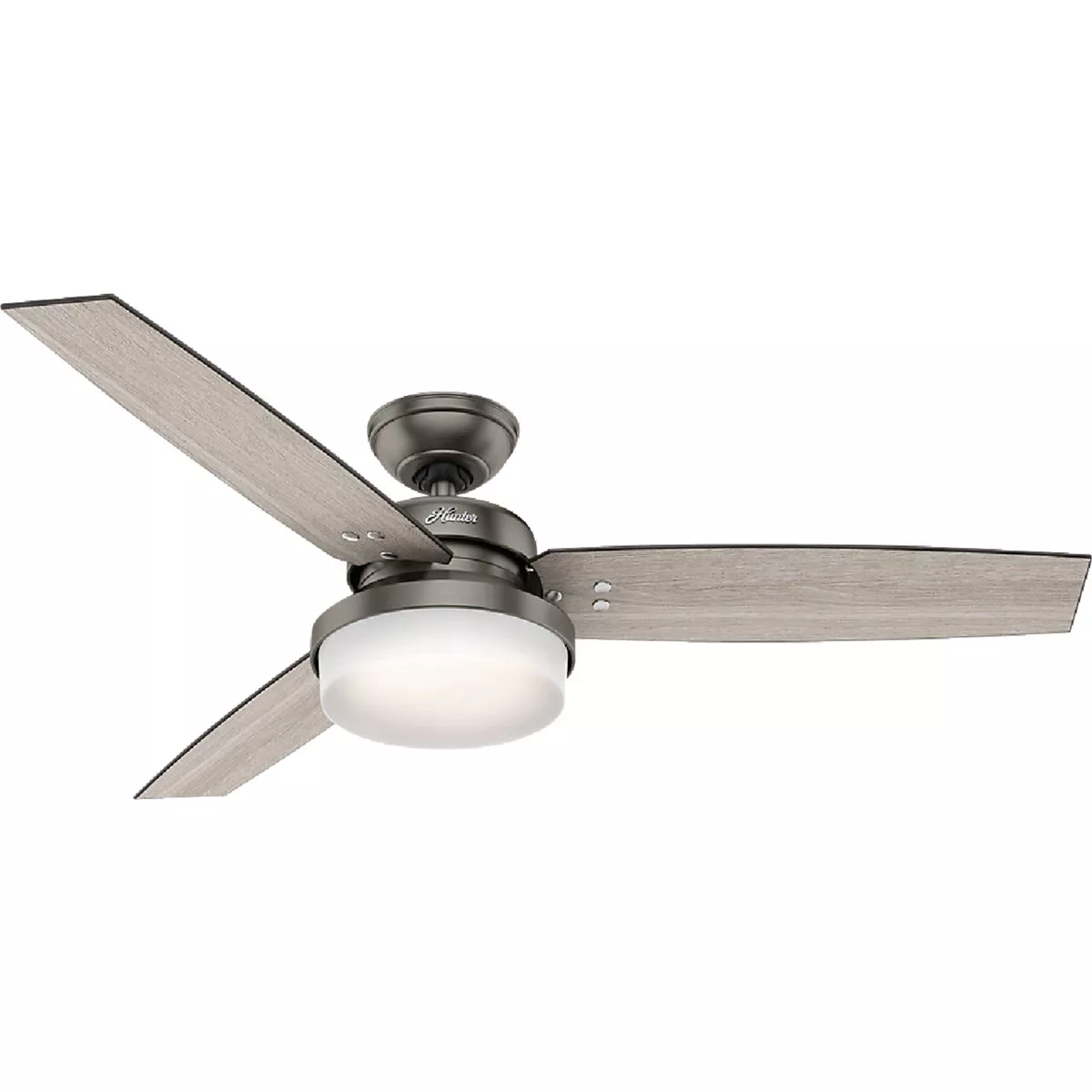 Hunter Sentinel 52 In. Brushed Slate Ceiling Fan with Light Kit and Handheld Remote Control