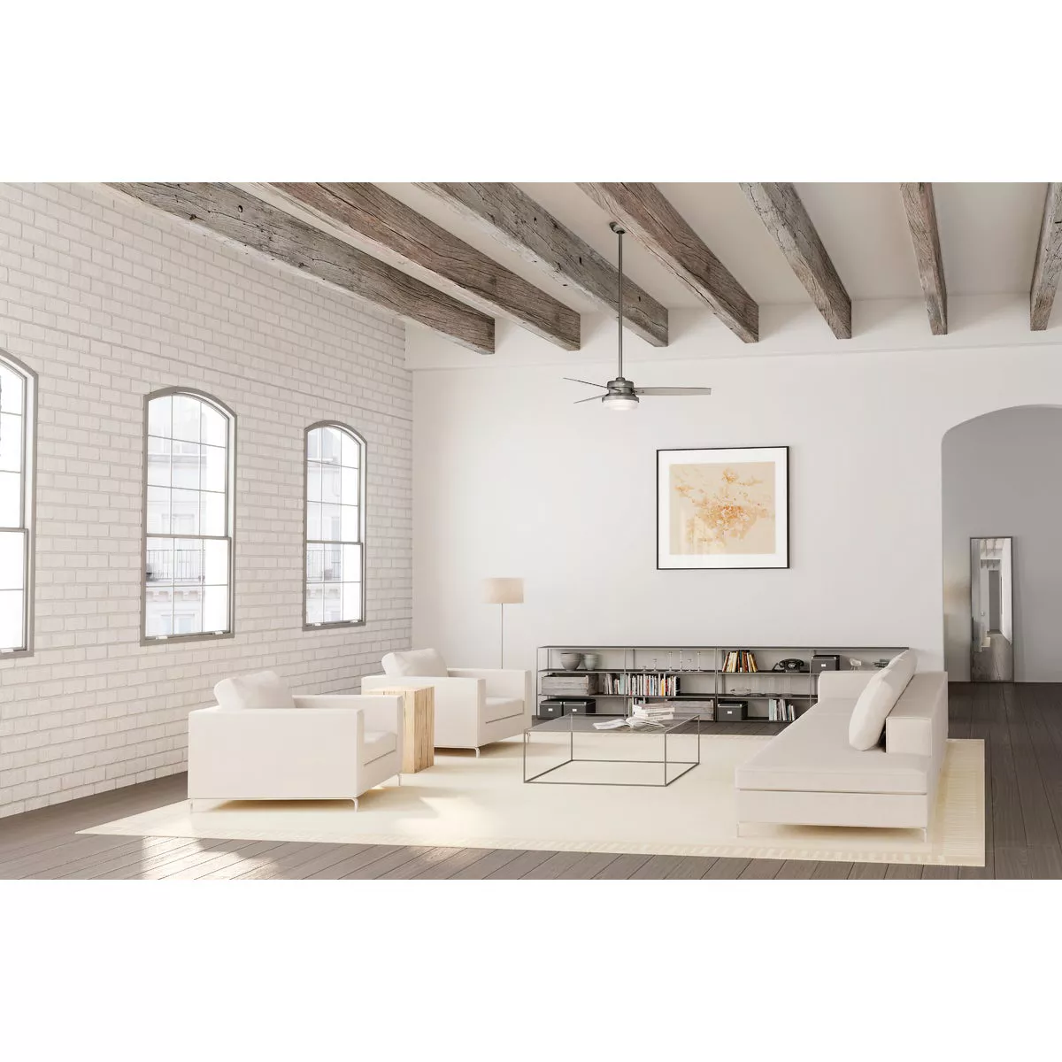 Hunter Sentinel 52 In. Brushed Slate Ceiling Fan with Light Kit and Handheld Remote Control - photo 2