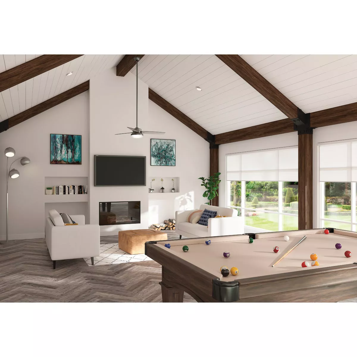 Hunter Sentinel 52 In. Brushed Slate Ceiling Fan with Light Kit and Handheld Remote Control - photo 3