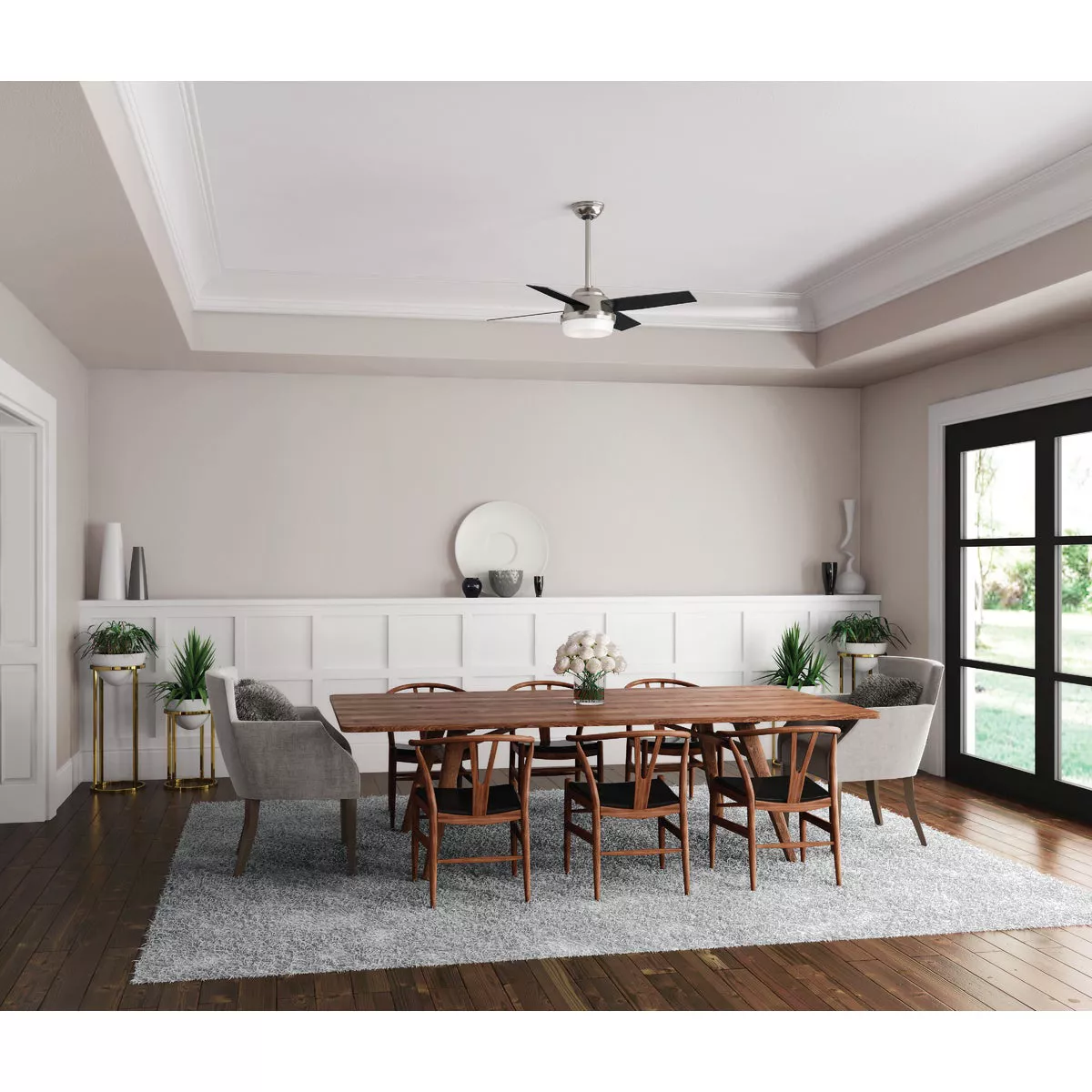 Hunter Dempsey 44 In. Brushed Nickel Ceiling Fan with Light Kit and Handheld Remote Control - photo 3