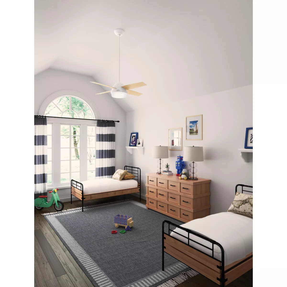 Hunter Dempsey 44 In. Fresh White Ceiling Fan with Light Kit and Handheld Remote Control - photo 3