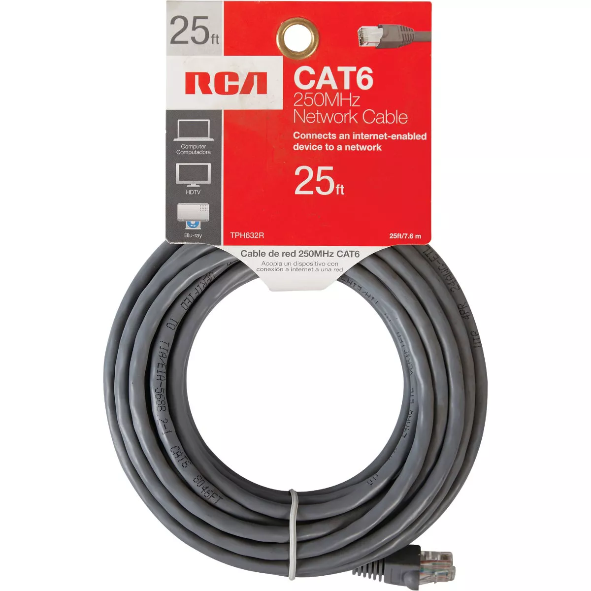 RCA 25 Ft. CAT-6 Gray Network Cable - photo 2