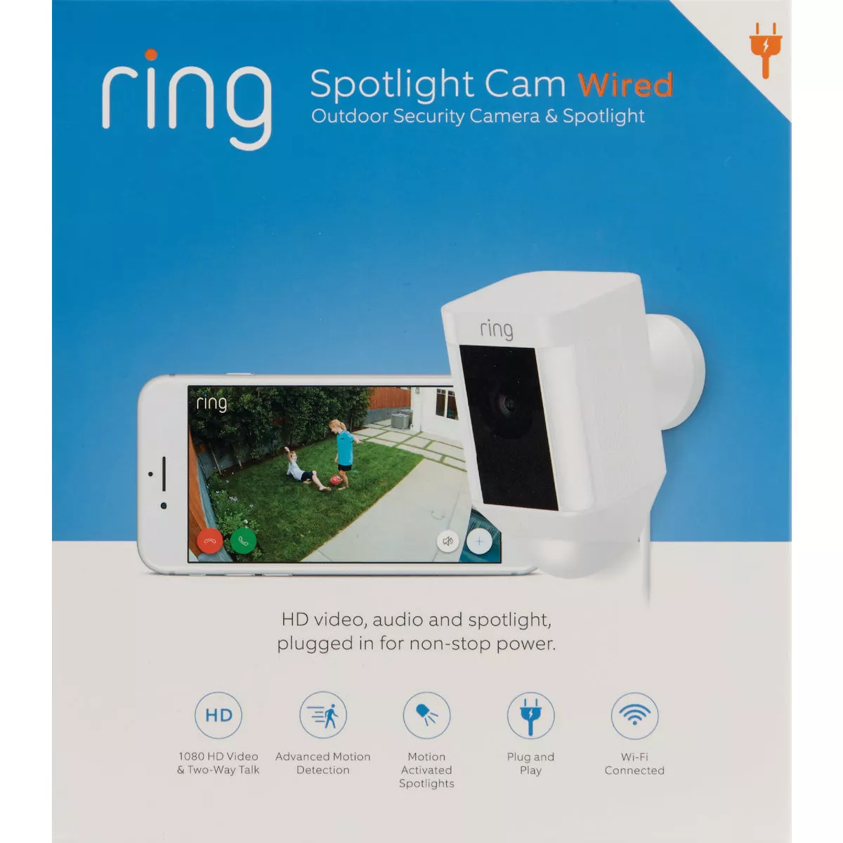 Ring Plug-In Indoor/Outdoor White Security Camera with Spotlight - photo 2