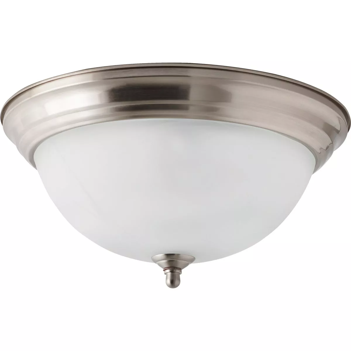 Home Impressions 13 In. Brushed Nickel Incandescent Flush Mount Ceiling Light Fixture with Alabaster Glass - photo 2