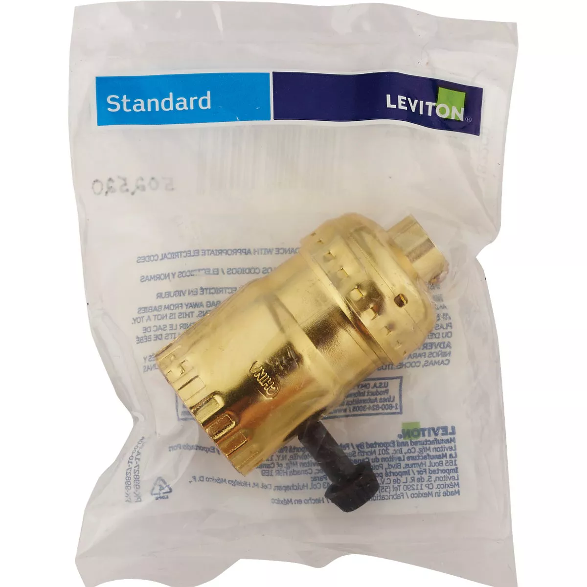 Leviton Turn-Knob Medium Base Brass Lamp Socket - photo 2