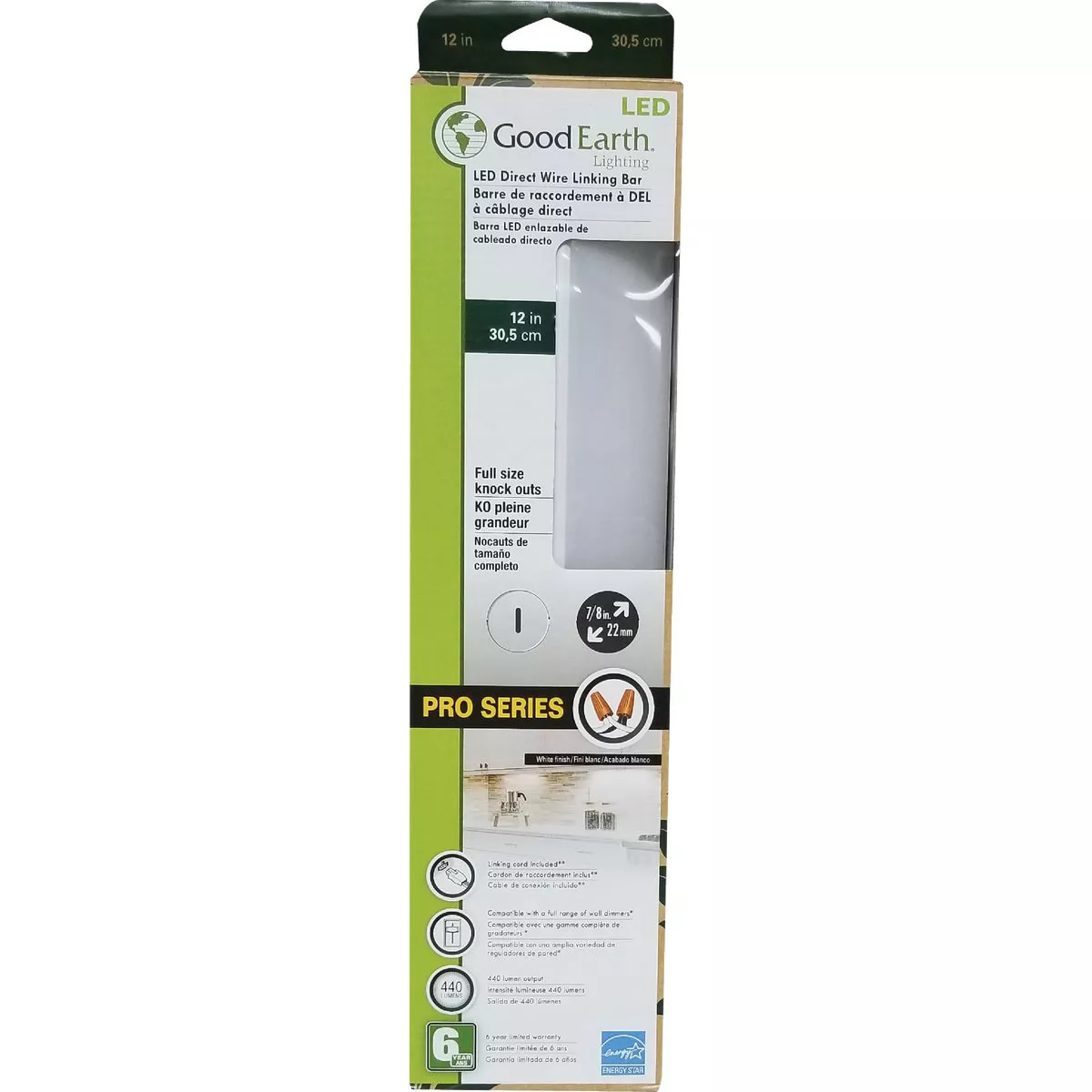 Good Earth Lighting 12 In. Direct Wire White LED Under Cabinet Light Bar - photo 3