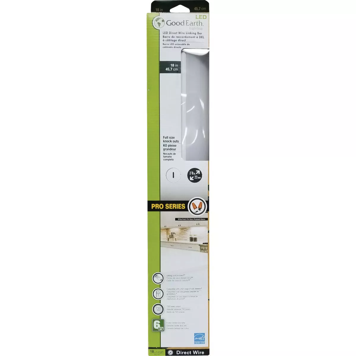 Good Earth Lighting 18 In. Direct Wire White LED Under Cabinet Light Bar - photo 3