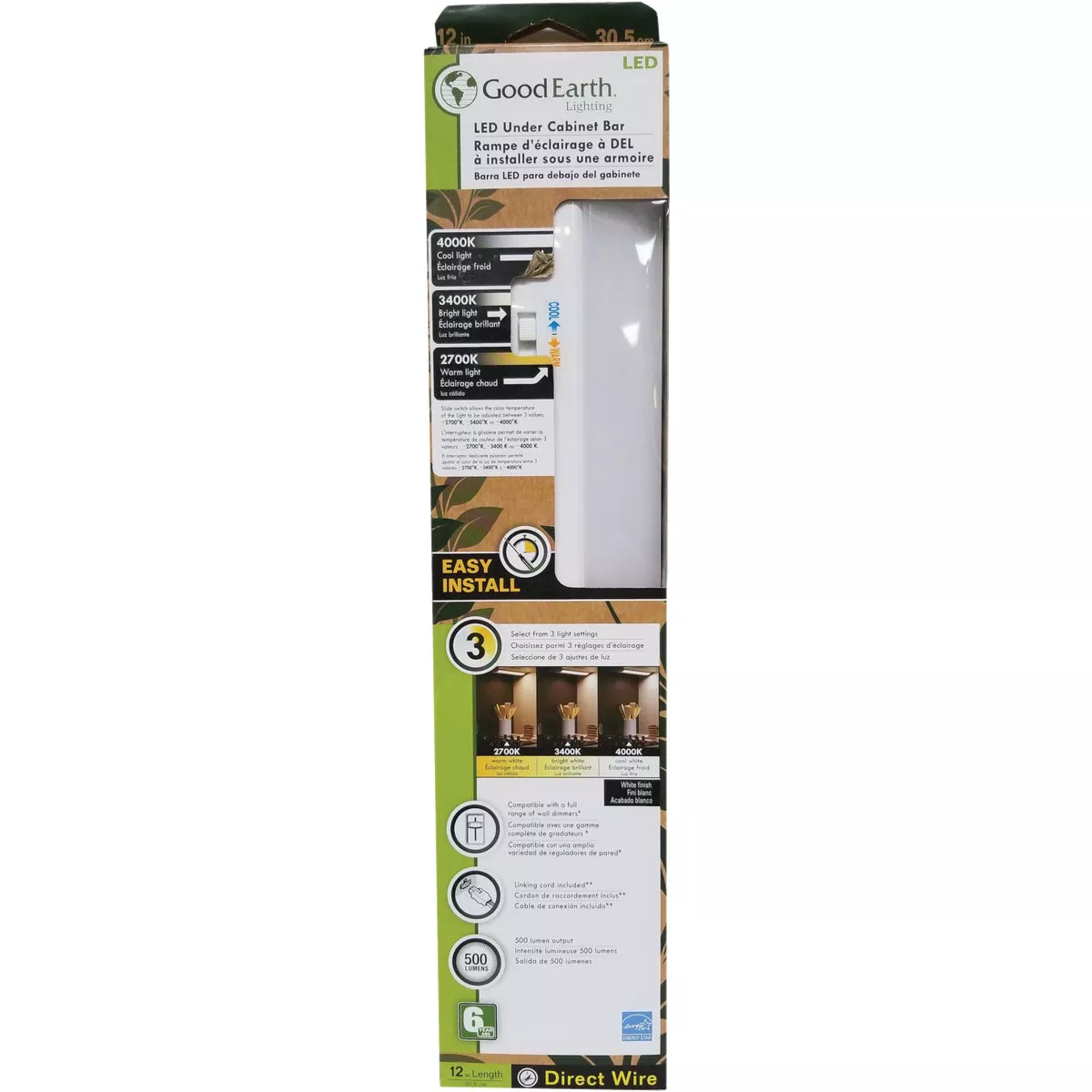 Good Earth Lighting 12 In. Direct Wire White LED Color Temperature Changing Under Cabinet Light - photo 2