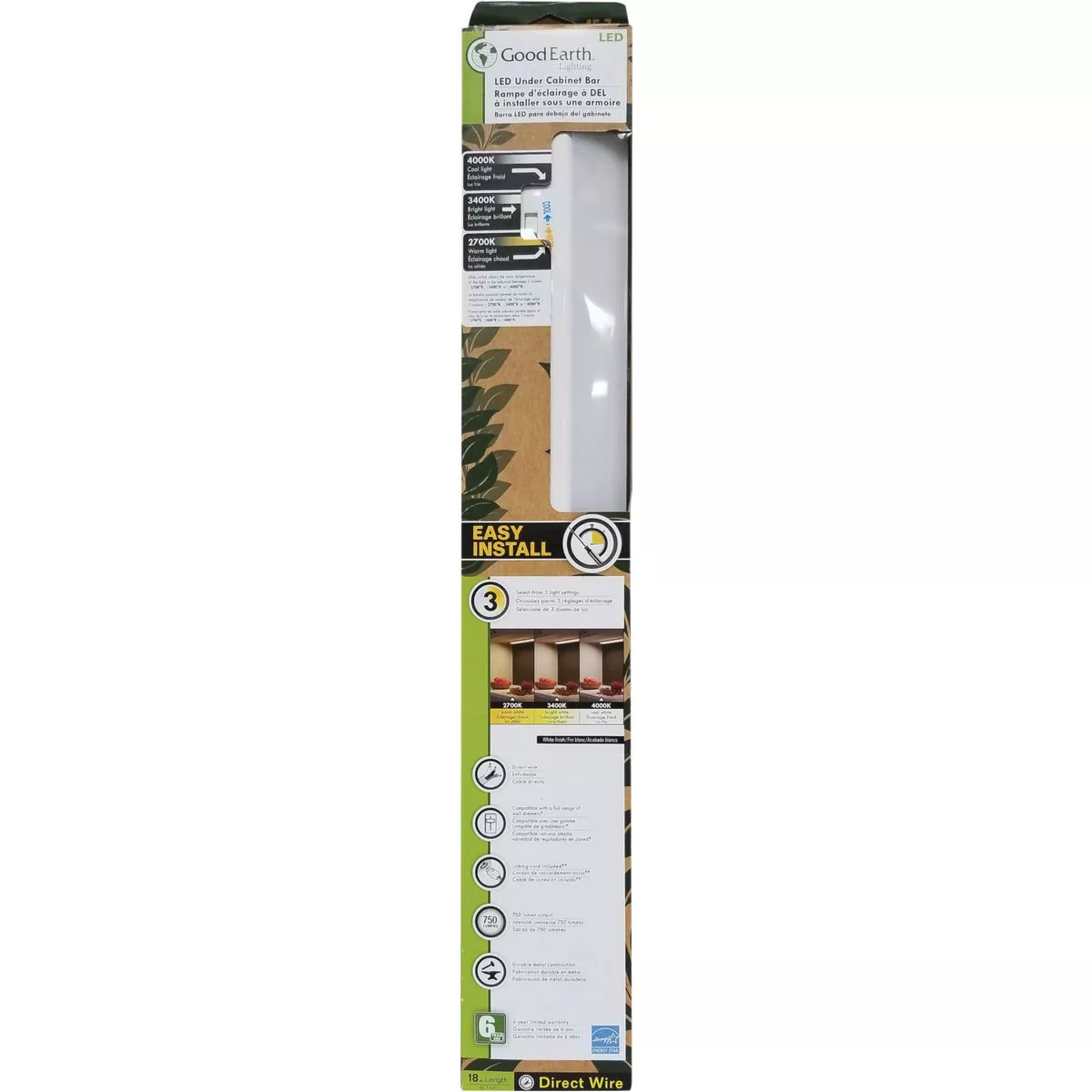 Good Earth Lighting 18 In. Direct Wire White LED Color Temperature Changing Under Cabinet Light - photo 2