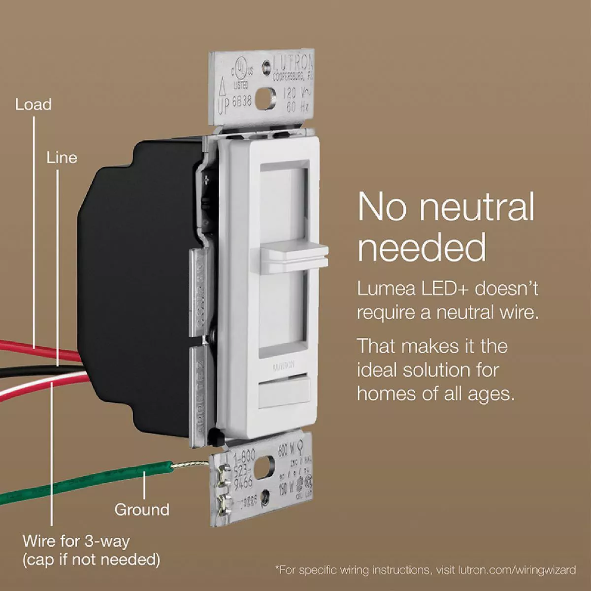 Lutron Lumea Incandescent/Halogen/LED/CFL White Slide Dimmer Switch - photo 4