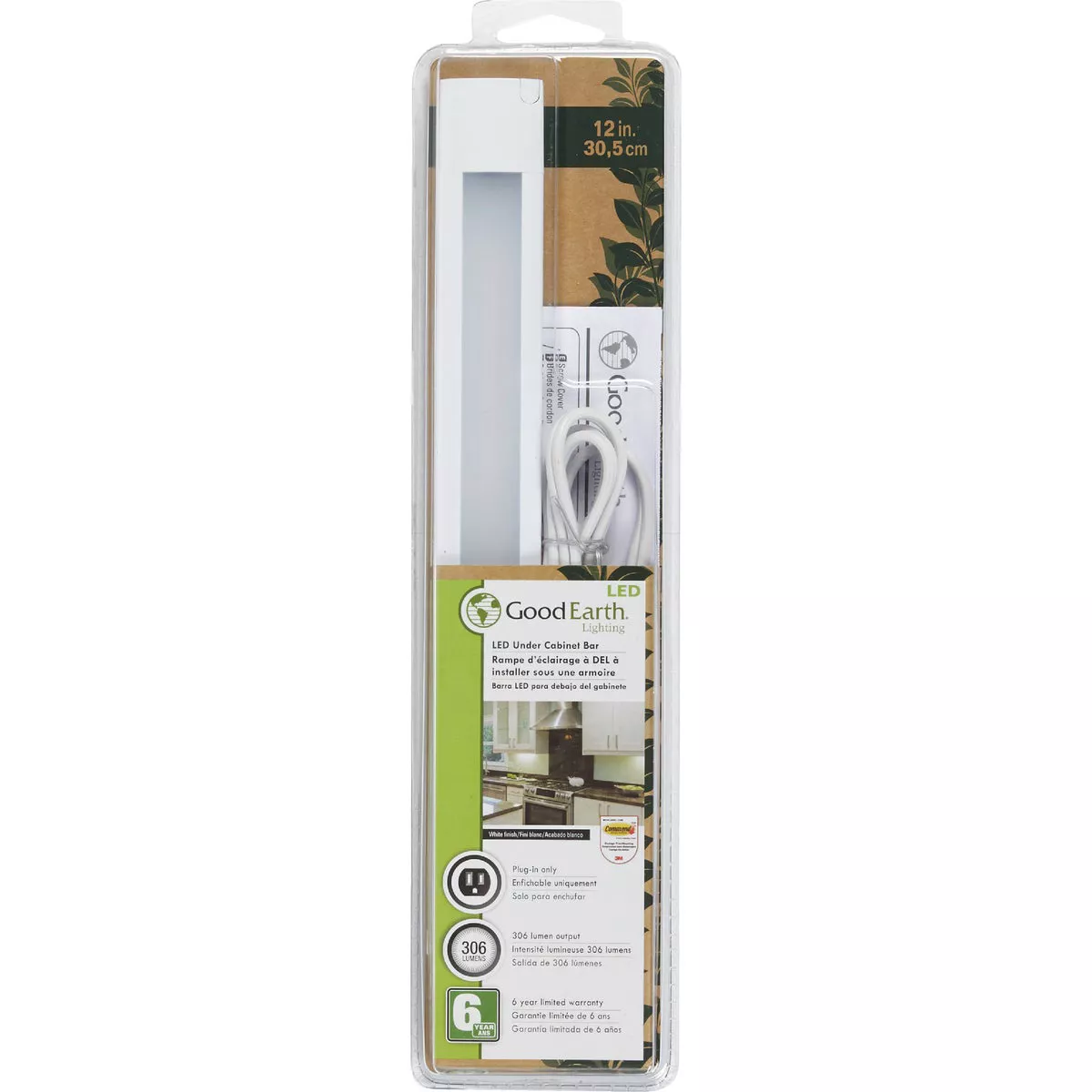 Good Earth Lighting 12 In. Plug-In White LED Under Cabinet Light Bar - photo 3