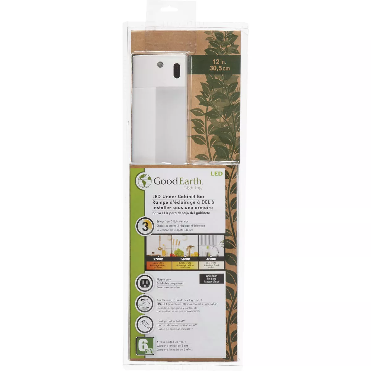 Good Earth Lighting 12 In. Plug-In White LED Color Temperature Changing Under Cabinet Light - photo 2