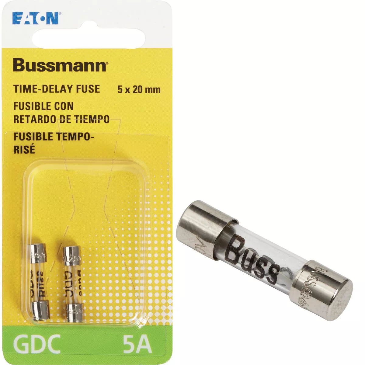 Bussmann 5A GDC Glass Tube Electronic Fuse (2-Pack)