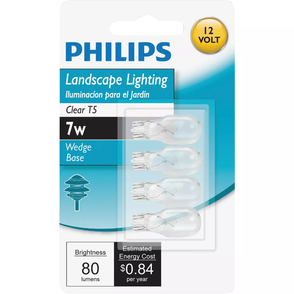 Philips 7W Clear Wedge T5 Incandescent Special Purpose Light Bulb (4-Pack) - photo 2