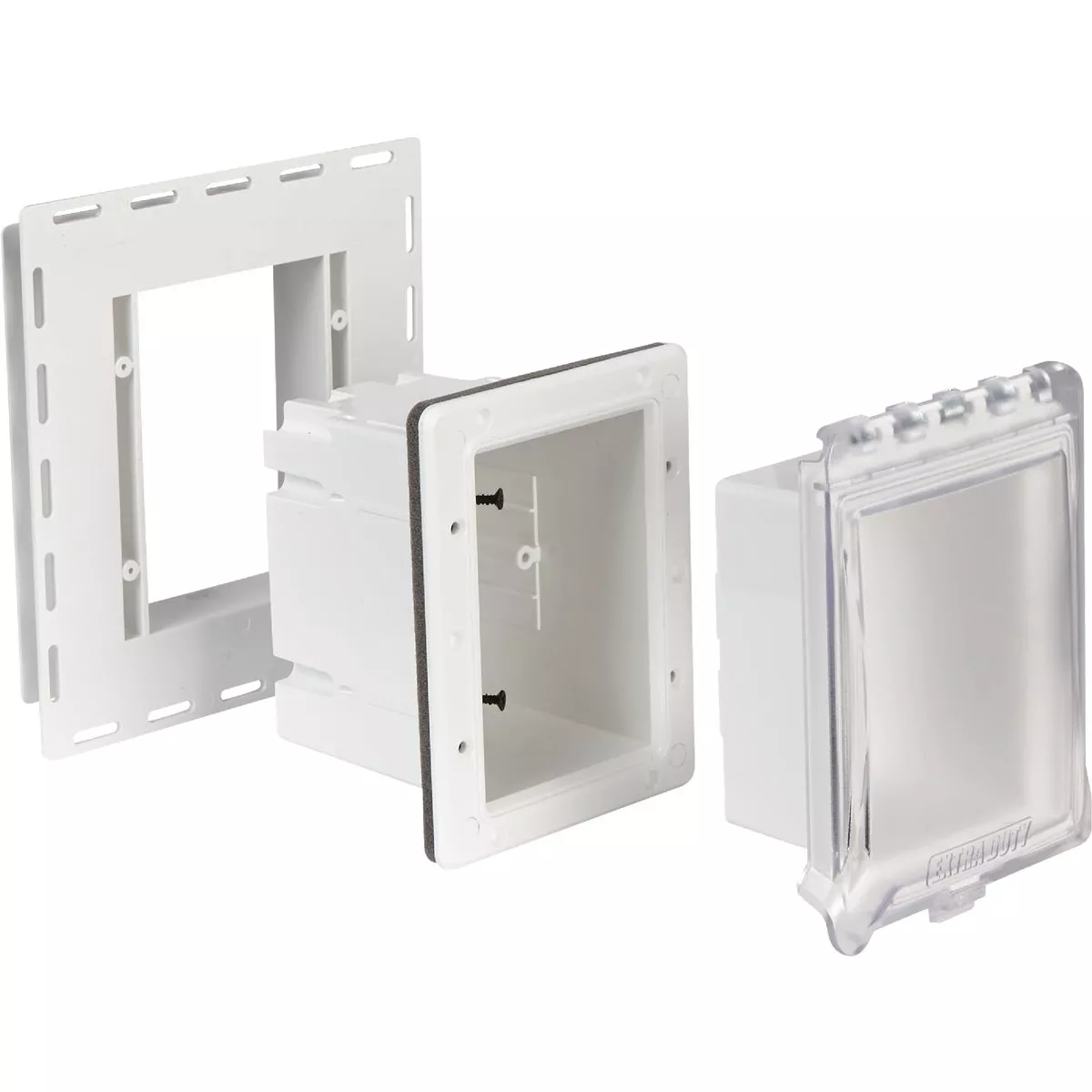 TayMac White Vertical/Horizontal Non-Metallic Recessed Outdoor Outlet Kit - photo 3