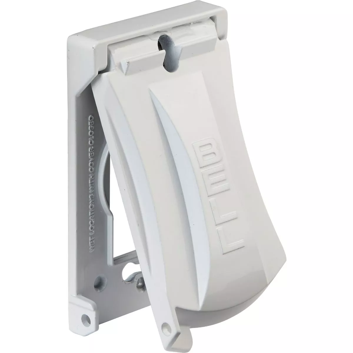 Bell Single Gang Rectangular Die-Cast Metal White Outdoor Box Flip Cover - photo 3