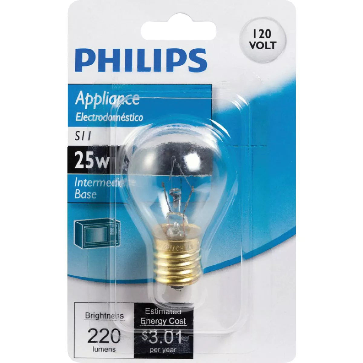 Philips 25W Clear Intermediate S11 Incandescent Appliance Light Bulb - photo 2