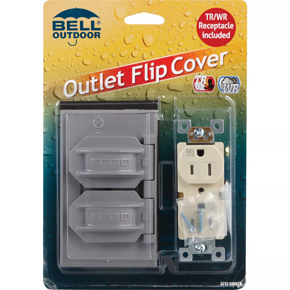Bell Single Gang Horizontal Mount Die-Cast Metal Gray Weatherproof & Tamper Resistant Outdoor Outlet Cover - photo 2