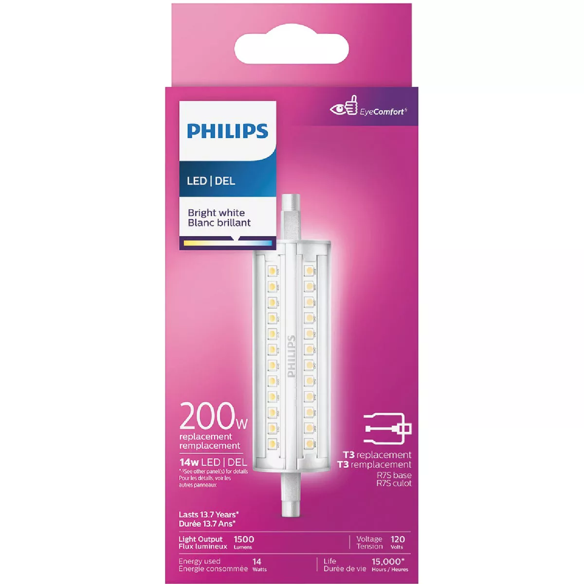 Philips 200W Equivalent Bright White T3 RSC Base LED Special Purpose Light Bulb - photo 2