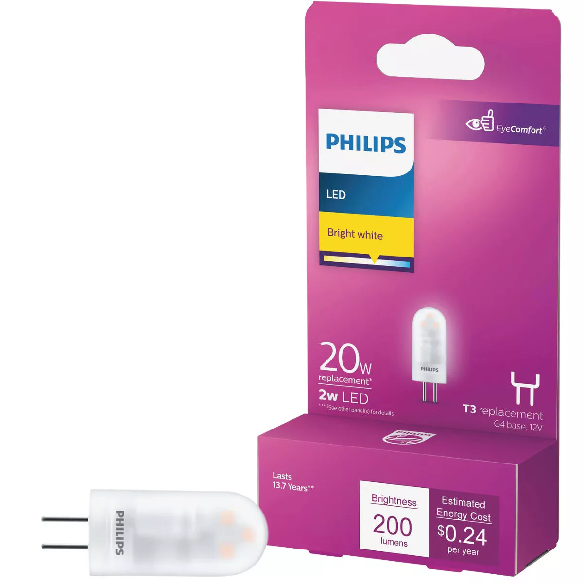 Philips 2W Clear T3 Bi-Pin LED Landscape Low Voltage Light Bulb | Do it ...