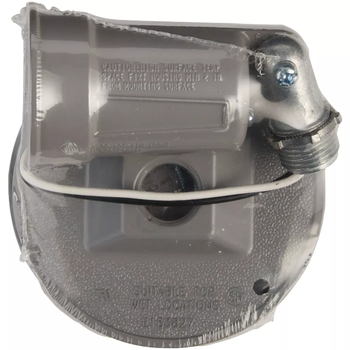 Bell Gray 150W Die-Cast Metal Round Weatherproof Single Outdoor Lampholder with Cover - photo 3