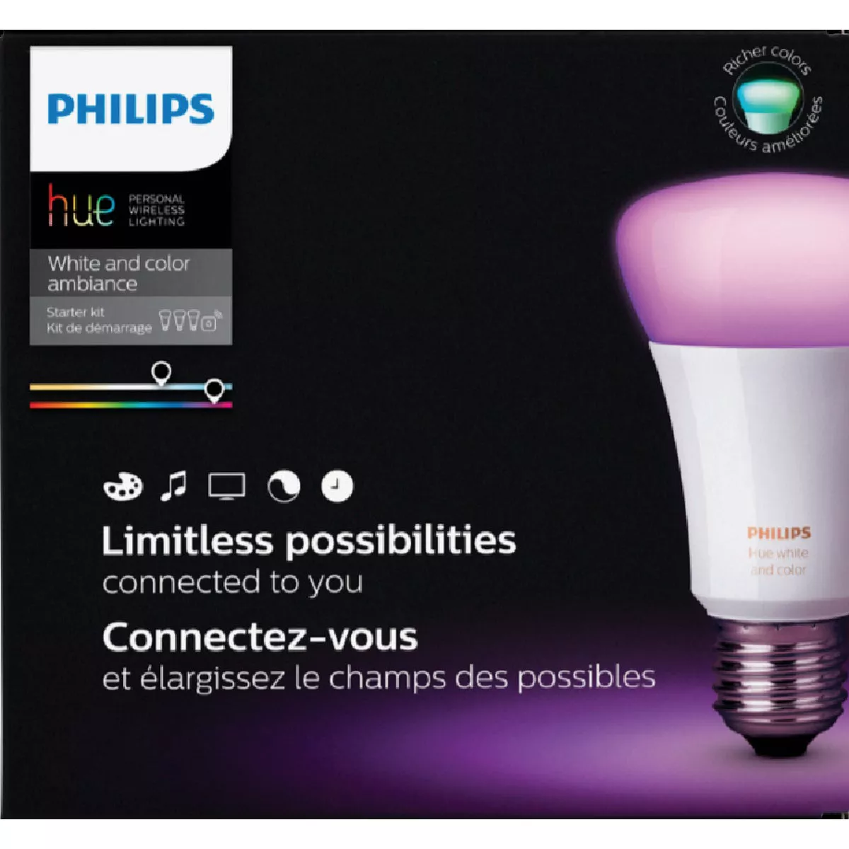Philips Hue White & Color Ambiance 60W Equivalent Medium A19 Dimmable LED Light Bulb Starter Kit - photo 2