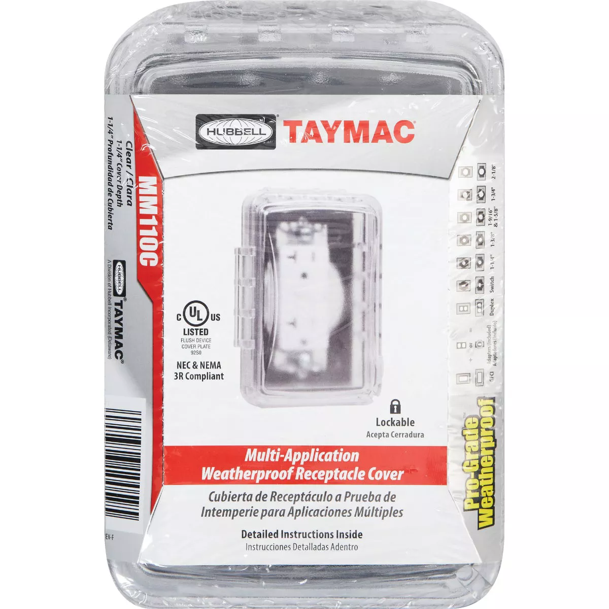 TayMac Single Gang Retangular Polycarbonate Clear Weatherproof Outdoor Box Flip Cover - photo 2