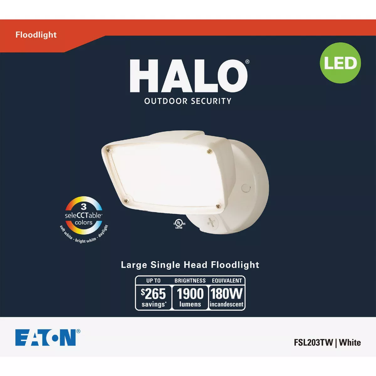 Halo White LED Large Single Head Floodlight Fixture - photo 2