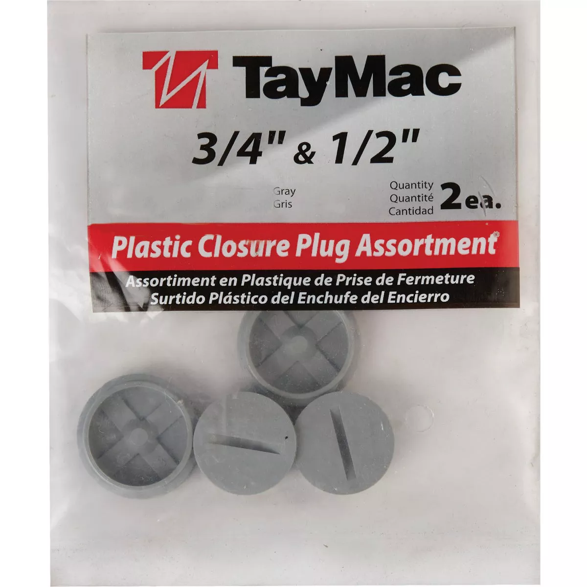 TayMac 1/2 In, 3/4 In. Weatherproof Gray Outdoor Closure Plug (4-Pack) - photo 2