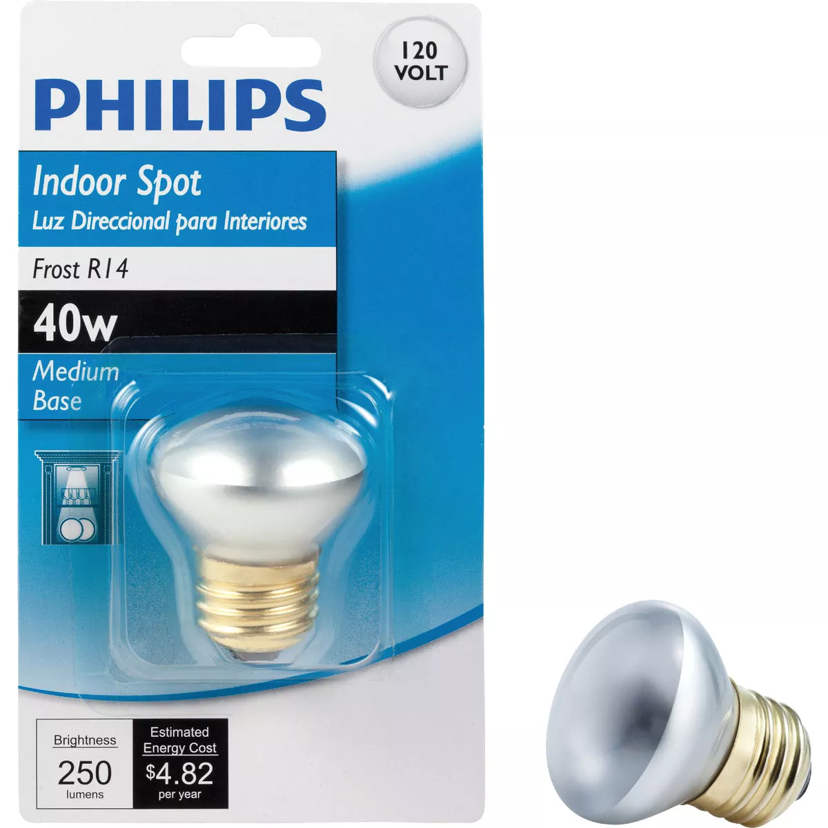 Philips 40W Frosted Medium Base R14 Halogen Spotlight Light Bulb
