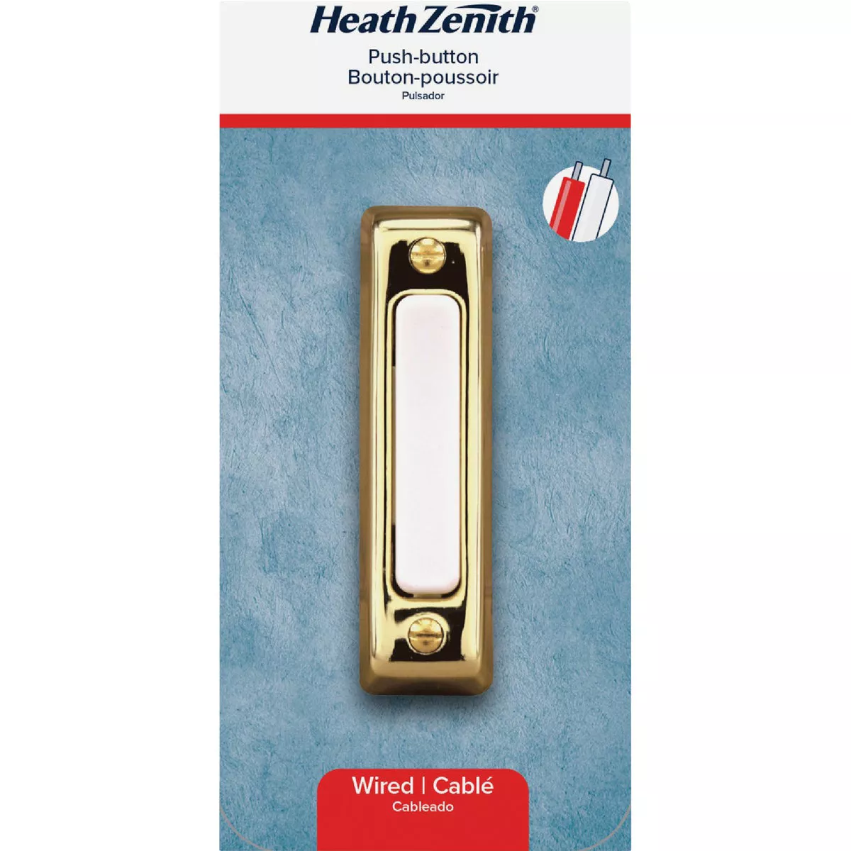 Heath Zenith Wired Polished Brass Doorbell Push-Button - photo 2