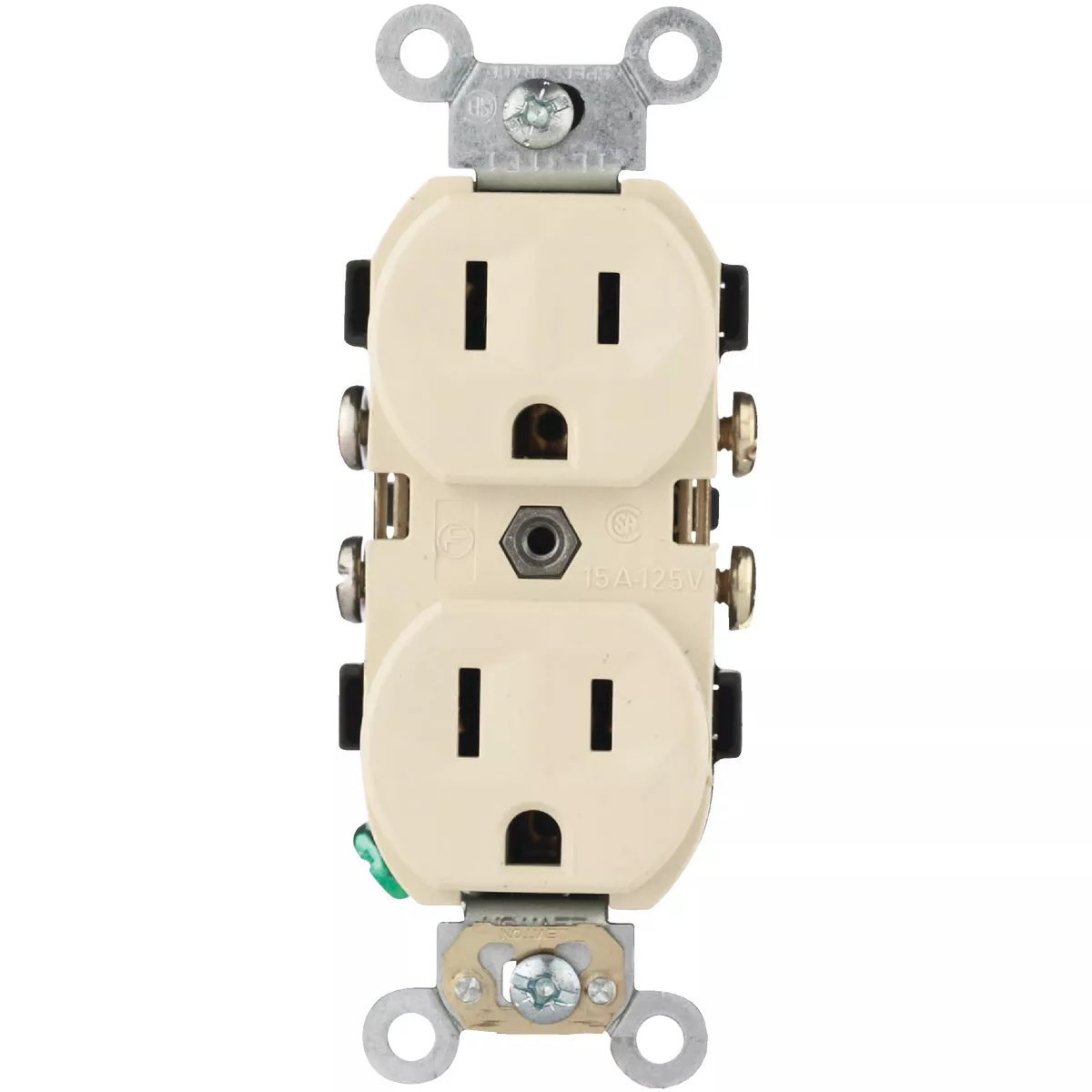 Leviton 15A Ivory Commercial Grade 5-15R Duplex Outlet - photo 4