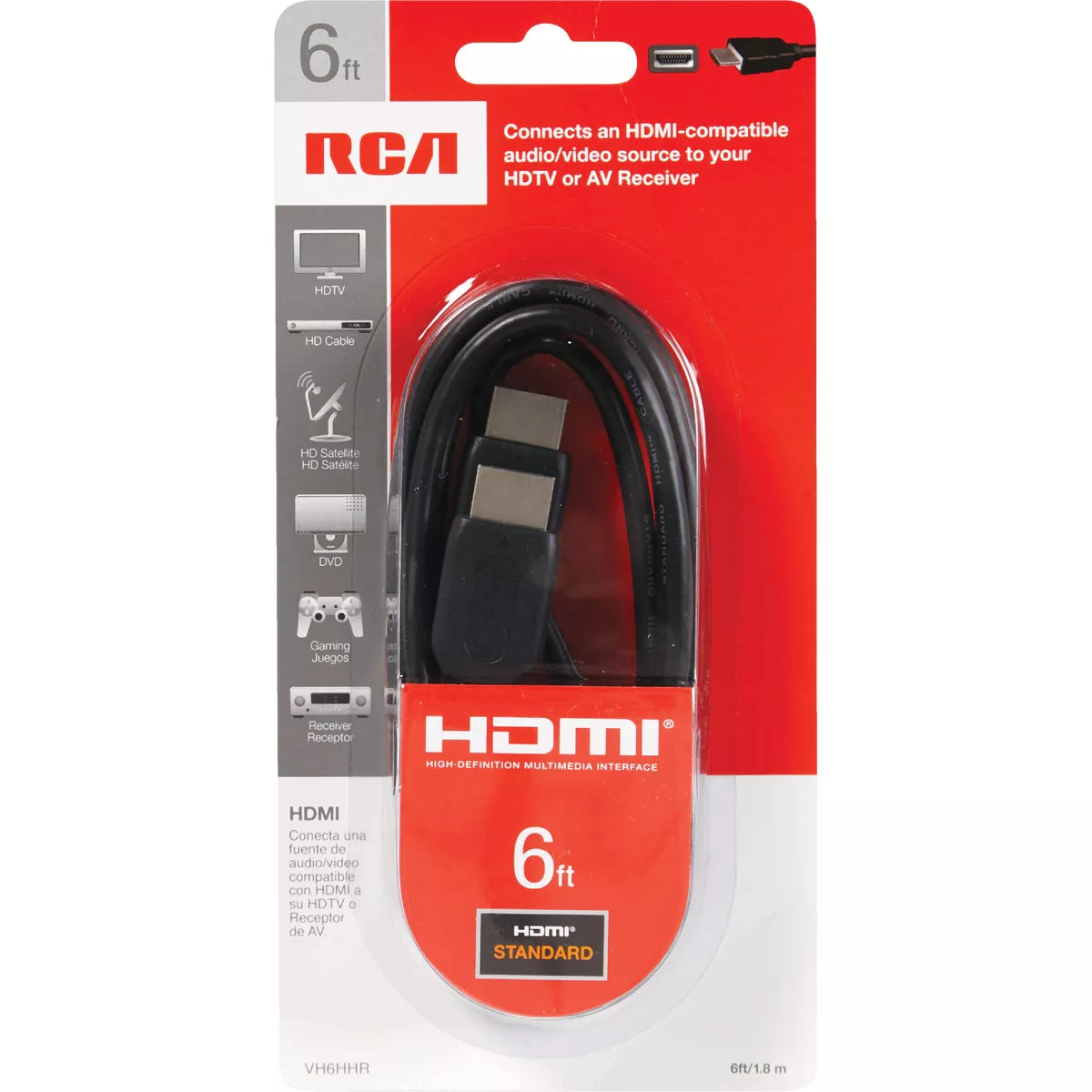 RCA 6 Ft. Black Standard HDMI Cable - photo 2