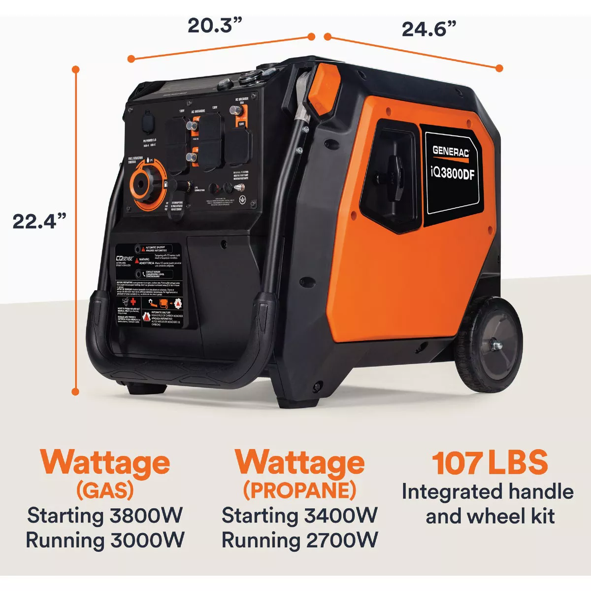 Generac iQ3800 3800W Dual Fuel Portable Inverter Generator - photo 3
