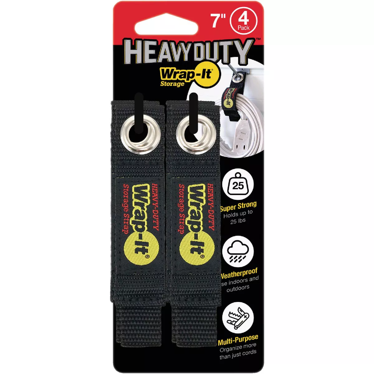 Wrap-It Storage 7 In. x 1 In. Heavy-Duty Straps (4-Pack) - photo 2
