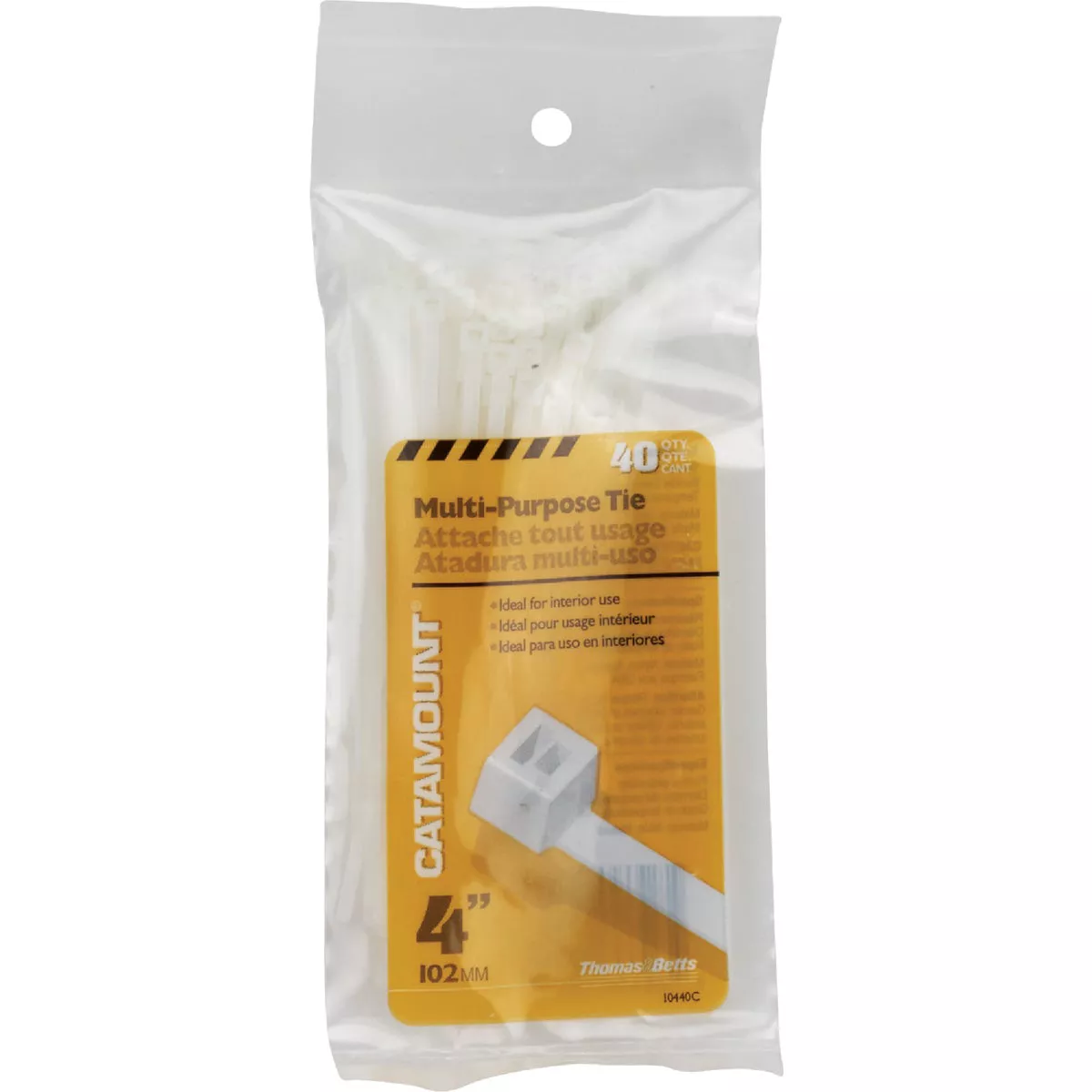 Gardner Bender 4 In. x 0.10 In. Natural Color Nylon Cable Tie (40-Pack) - photo 2