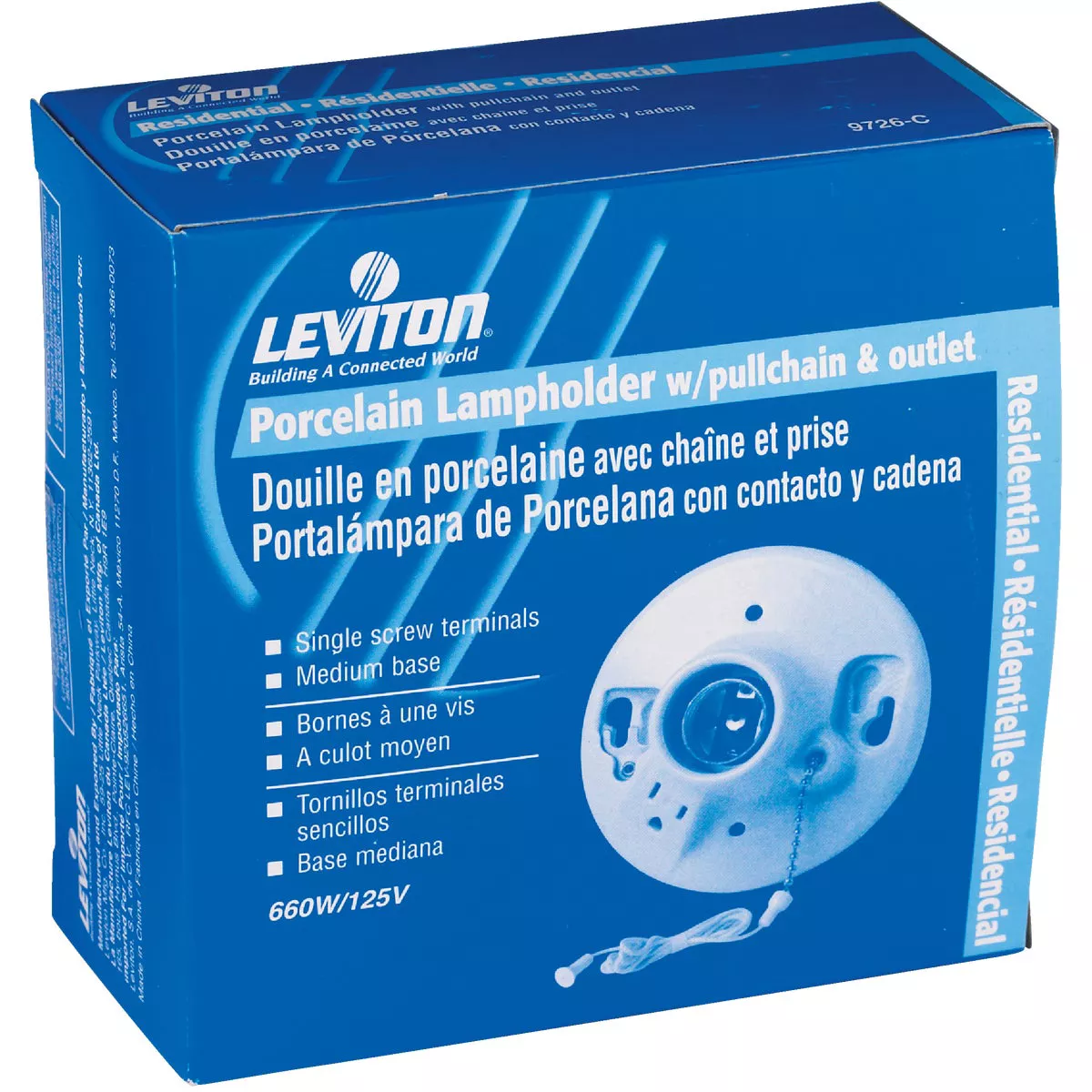 Leviton White Porcelain Incandescent Lampholder - photo 2