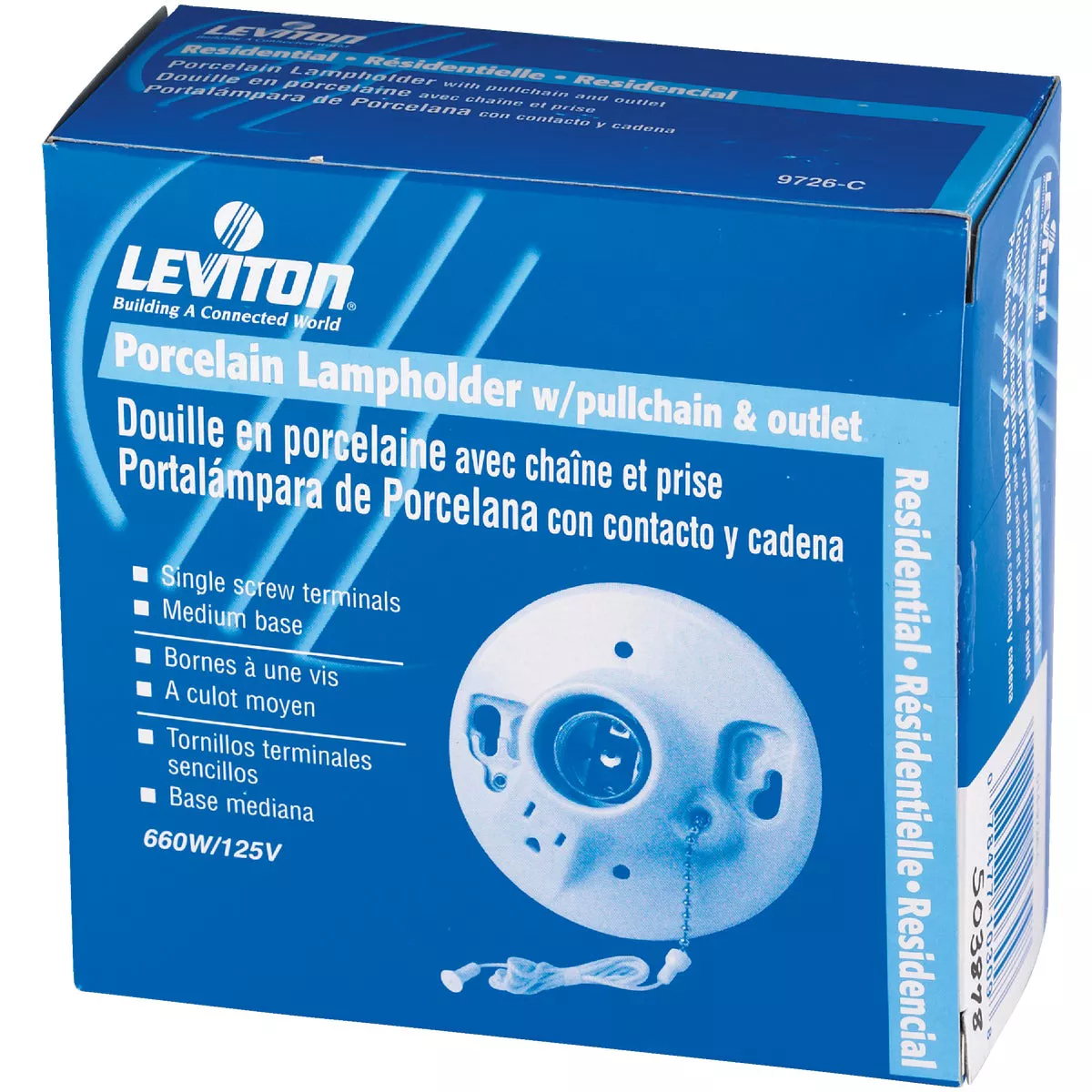 Leviton White Porcelain Incandescent Lampholder - photo 3