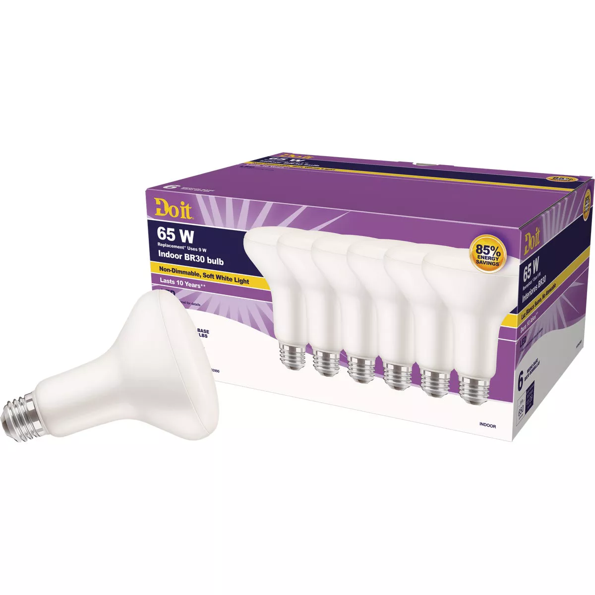 Do it 65W Equivalent Soft White BR30 Medium LED Floodlight Light Bulb (6-Pack) - photo 4