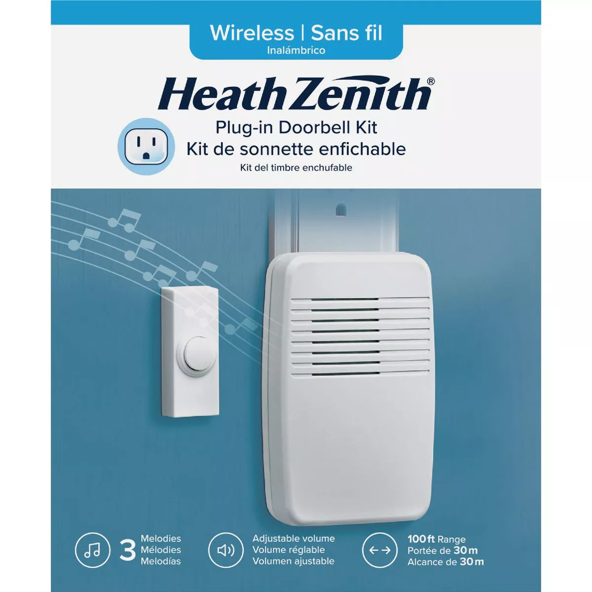 Heath Zenith Plug-In & Battery Operated White Wireless Door Chime - photo 2