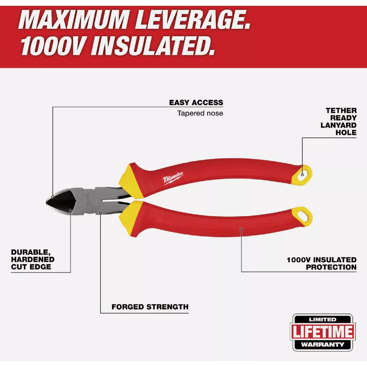 Milwaukee 8 In. 1000V Insulated Diagonal Cutting Pliers - photo 2