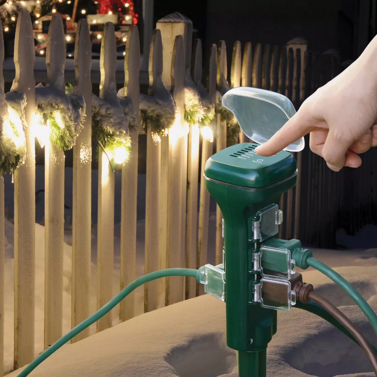 Prime 15A 125V 1875W Green Outdoor Timer Power Stake - photo 2