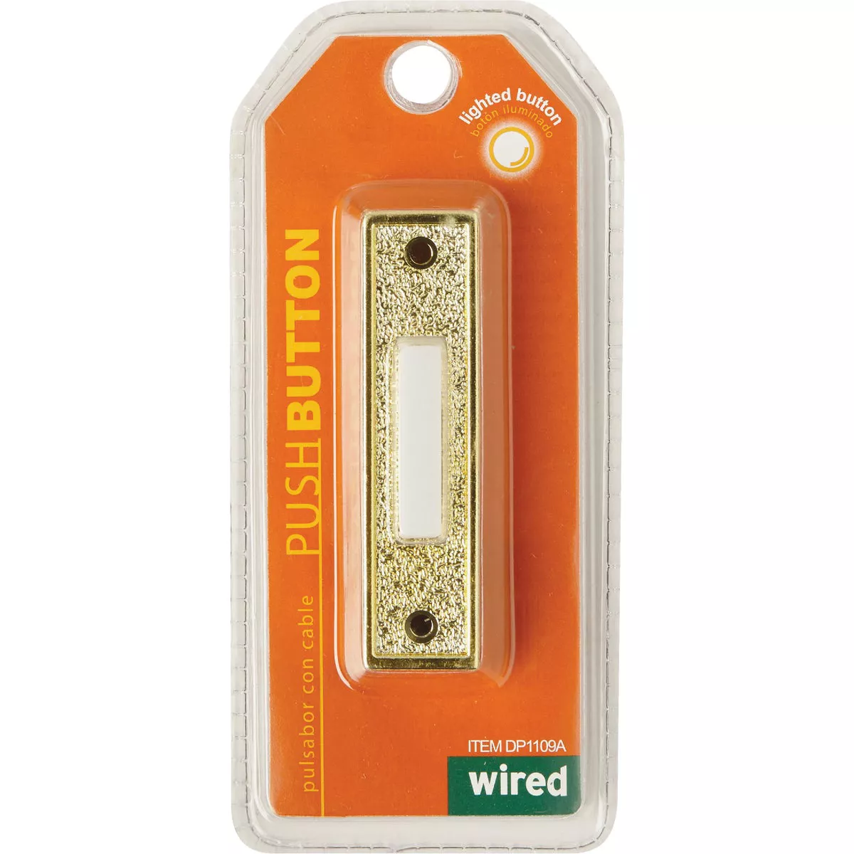 IQ America Wired Gold Plastic Lighted Doorbell Push-Button - photo 2